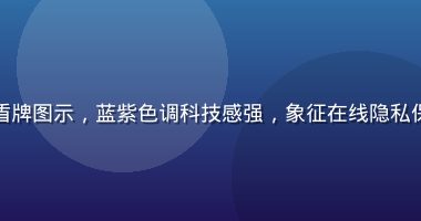 网络安全防护盾牌图示，蓝紫色调科技感强，象征在线隐私保护与数据安全